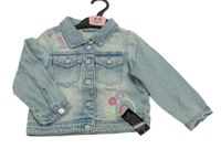 Nové - Modrá rifľová bunda s výšivkou Dunnes