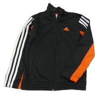 Černo-červená sportovní propínací mikina s logem Adidas