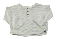 Sivo-biela pruhovaná mikina s gombíky