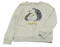 Bielo-sivá melírovaná mikina s ježkom M&S