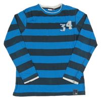 Azurovo-černé pruhované triko s číslem Hot&Spice