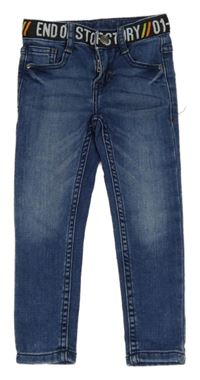 Modré teplákové skinny rifle s nápisom Coccodrillo