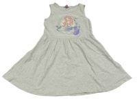 Svetlosivé bavlnené šaty s mořskou pannou Dopodopo