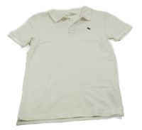 Biele polo tričko s výšivkou H&M
