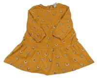 Oranžovo-žlté teplákové šaty s duhami Topolino