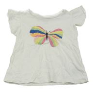 Bílé tričko s motýlkem H&M