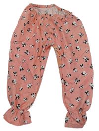 Ružové ľahké nohavice s pandami