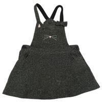 Čierna trblietavá na traká sukňa s mačkou Nutmeg