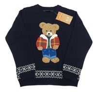 Nové - tmavomodrý sveter s medveďmi Primark