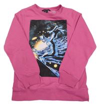 Ružová mikina s potiskem Silver Surfer H&M