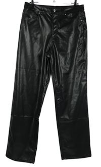 Dámske čierne koženkové nohavice H&M