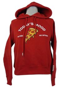 Dámska červená mikina s pizou a kapucňou FB Sister