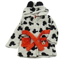 Šedý chlupatý župan Mickey mouse s kapucí Primark