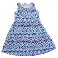 Modro-biele vzorované šaty Y.F.K.