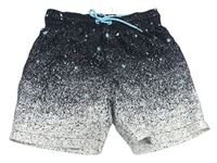 Černo-bílé vzorované plážové kraťasy Primark
