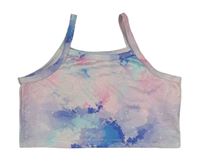 Ružovo-modrý vzorovaný crop top zn. Shein
