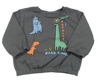Šedá mikina s dinosaury Primark