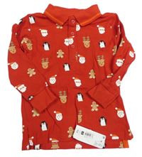 Nové - Červené polo triko se Santou Dunnes stores