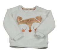 Biela chlpatá mikina s líškou George