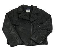 Čierna koženková bunda Kiabi