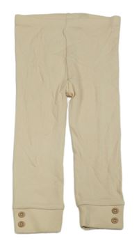 Béžové rebrované ľahké tepláky s gombíkmi Tu