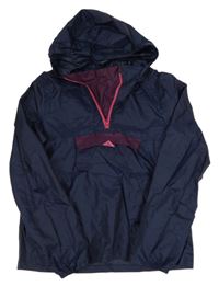 Tmavomodrá šušťáková vodeodolná bunda Quechua