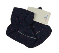 Nové - Tmavomodré šusťákové zateplené capáčky se srdíčky Topomini