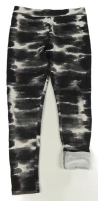 Čierno-bielo-sivé teplákové legíny Primark