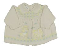 Smetanovo-zelenkavý sveter s pejsky