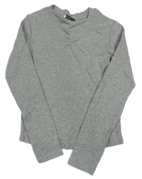 Sivé rebrované crop tričko s nařasením George