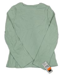 Nové - Mentolové žebrované triko Dunnes Stores