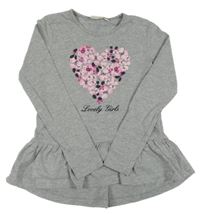 Šedé triko se srdcem 