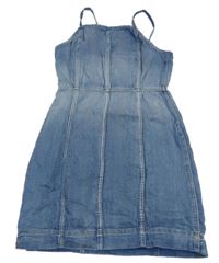Modré rifľové šaty H&M