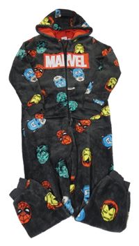 Tmavosivá chlpatá kombinéza s kapucí - Avebgers Marvel