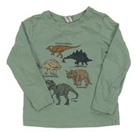 Khaki triko s dinosaury Dopodopo