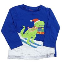 Modré tričko s dinosaurom Tu