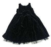 Čierne trblietavé zamatové šaty George