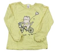 Citronové tričko s mačkou C&A