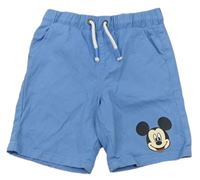 Modré plátenné kraťasy s Mickeym Disney