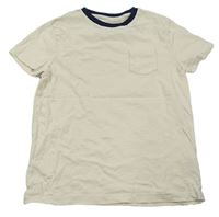 Smetanovo-tmavomodré tričko s vreckom zn. M&S