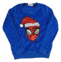Tmavomodrá chlpatá mikina so Spider-manem Marvel