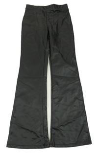 Čierne koženkové flare nohavice H&M
