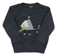 Tmavomodrá mikina s vrtuľníkom Next