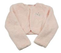 Broskvové kožušinové podšité bolerko