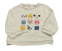Béžová mikina so zvieratkami Obaibi
