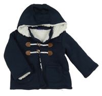 Tmavomodrý svetrový zateplený kabátek s kapucňou Lupilu