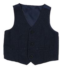 Tmavomodrá slávnostná vlnená vesta Primark