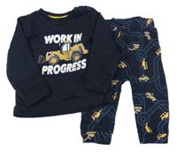 2set - Tmavomodrá mikina + tepláky s auty Dopodopo