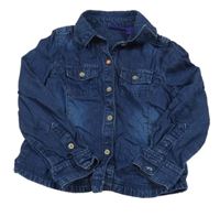 Tmavomodrá rifľová košeľa Mexx