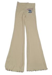 Pudrové žebrované flare legíny se Stitchem H&M